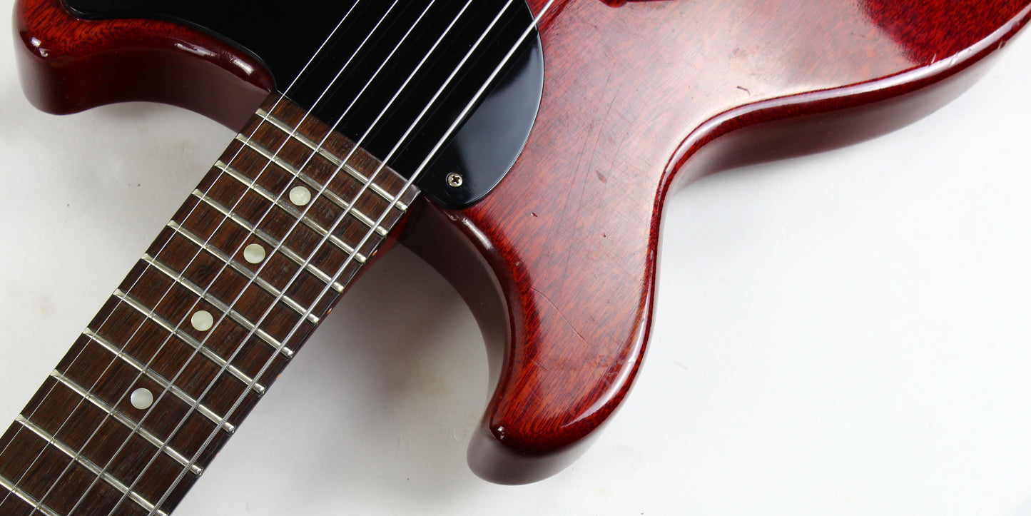 1959 Gibson Les Paul Junior Jr. Doublecut Double Cutaway Vintage Electric Guitar Cherry Red RARE BLACK PICKGUARD