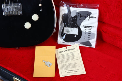 Jerry Jones Neptune Baritone Guitar | Black, 3 Pickups, Original Case & More!