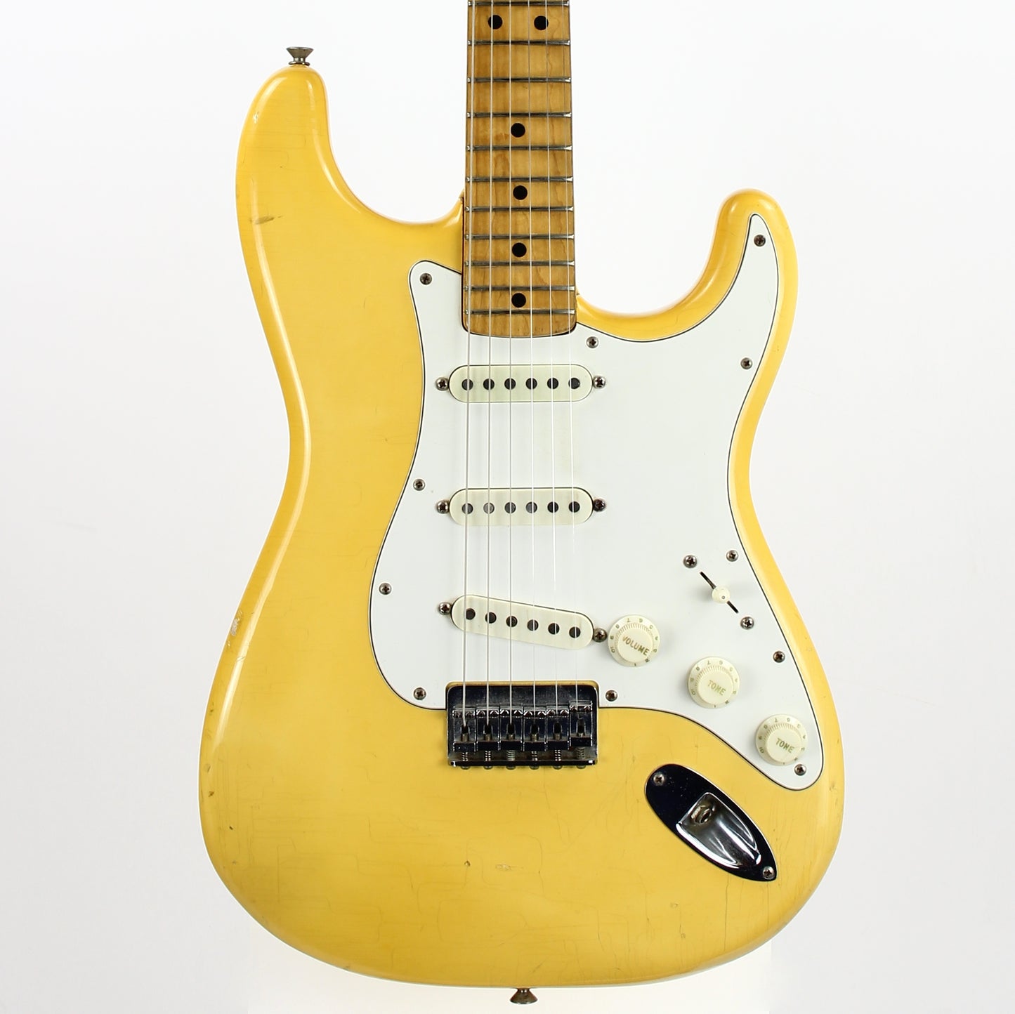 1974 Fender Stratocaster Olympic White Electric Guitar - Hardtail, Custom Color, 100% Original Vintage Strat!