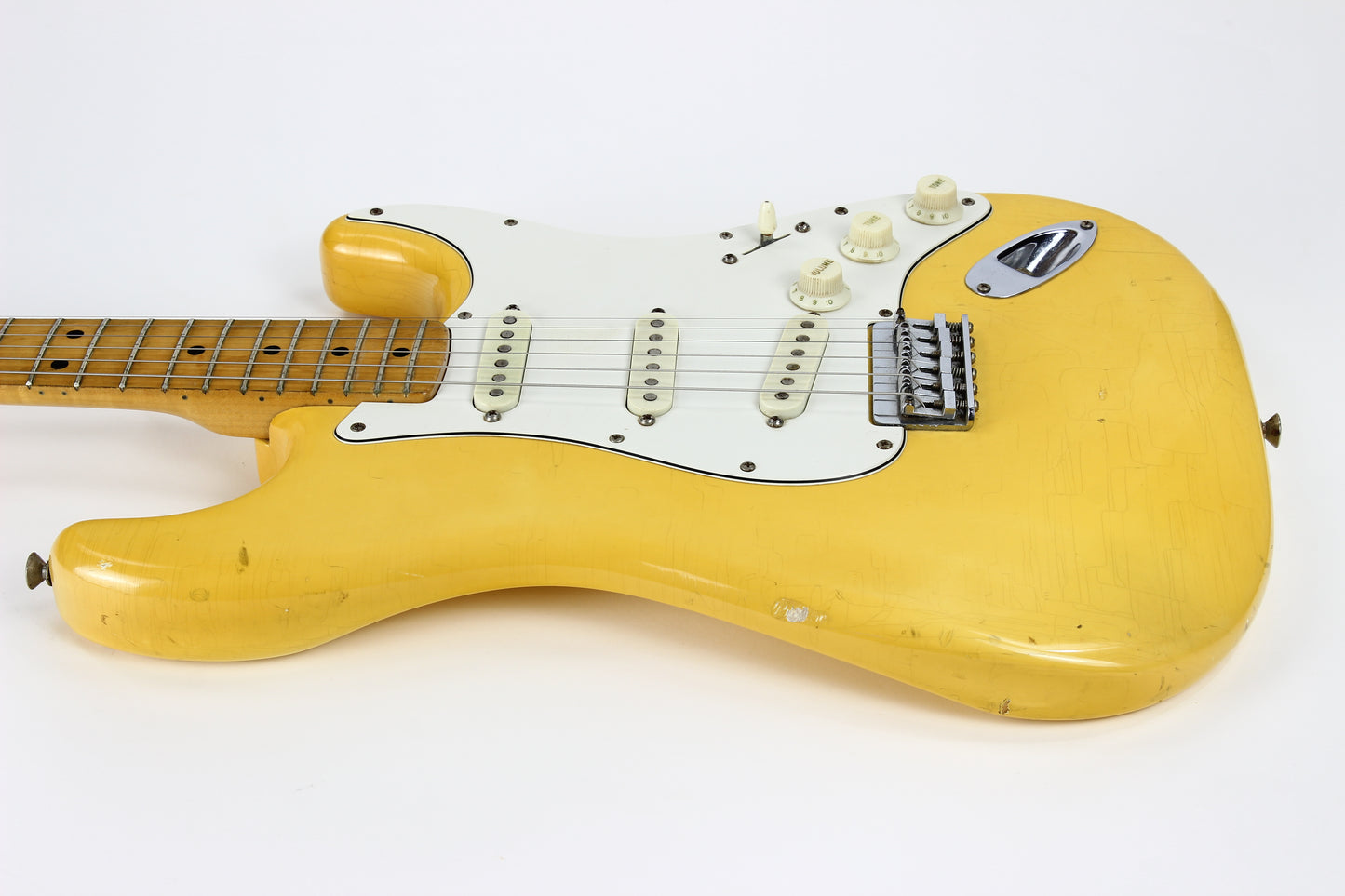 1974 Fender Stratocaster Olympic White Electric Guitar - Hardtail, Custom Color, 100% Original Vintage Strat!