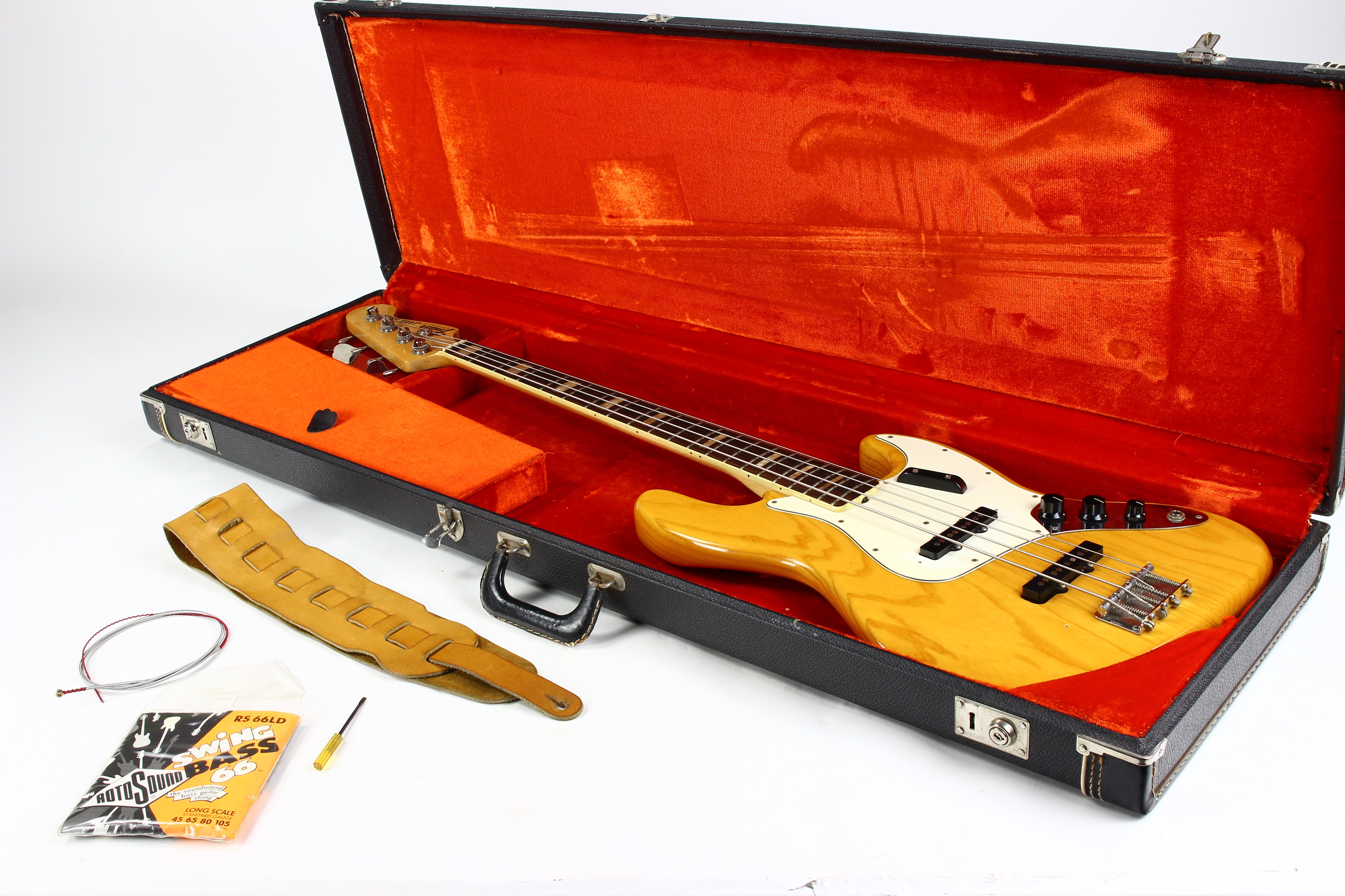 1973 Fender Jazz Bass Natural w Original Case, Rosewood Board 4