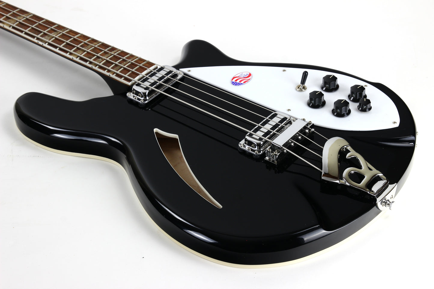 2024 Rickenbacker 4005V JG Jetglo Black Bass | Semi Hollowbody, Checkerboard Binding!