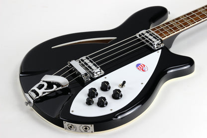 2024 Rickenbacker 4005V JG Jetglo Black Bass | Semi Hollowbody, Checkerboard Binding!