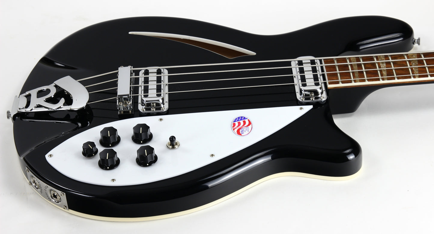 2024 Rickenbacker 4005V JG Jetglo Black Bass | Semi Hollowbody, Checkerboard Binding!