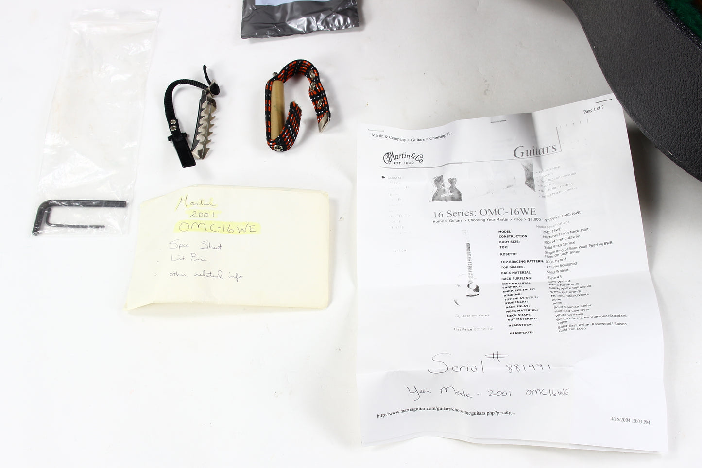 Martin OMC-16WE Walnut Acoustic-Electric Guitar with Original Case 2002