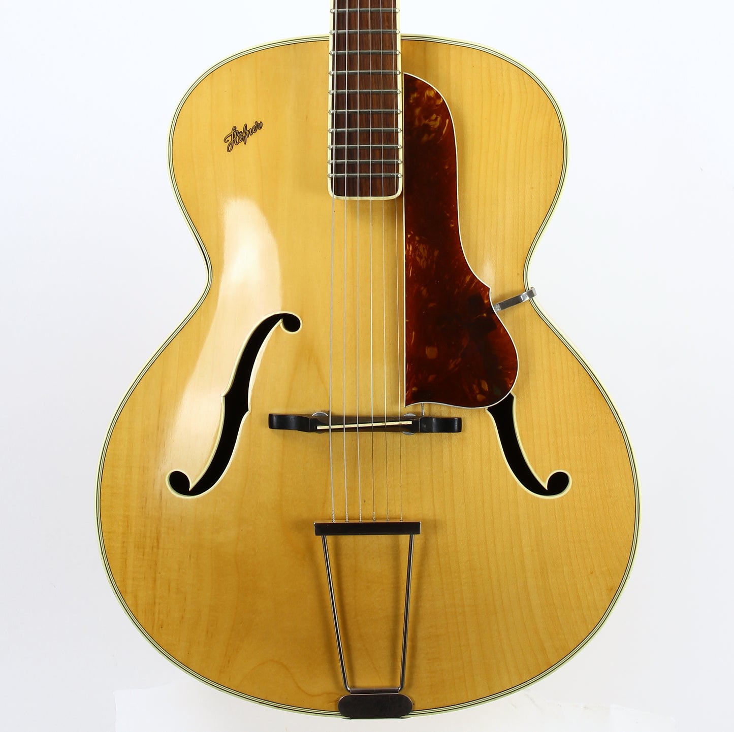 1950s Hofner Archtop Guitar Natural Blonde with Highly Figured Maple