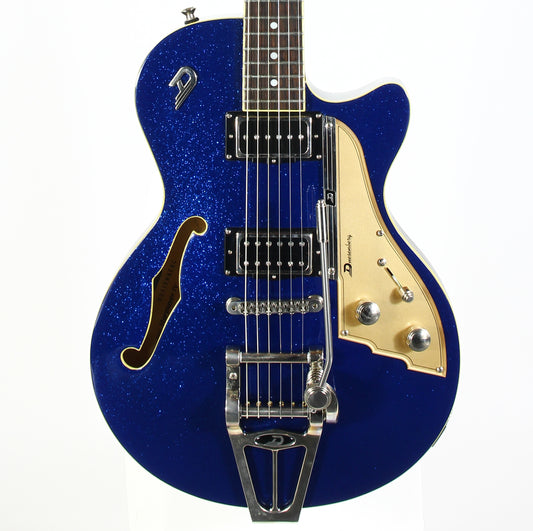2018 Duesenberg Starplayer TV Sparkle Blue Electric Guitar w Original Case & Tags