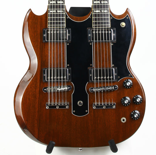 1981 Gibson EDS 1275 Walnut Brown Vintage Double Neck Guitar w Hardshell Case Jimmy Page Vibes