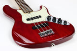 1999 Fender American Deluxe Electric Jazz Bass Transparent Red | Ash Body, Rosewood Fingerboard, 4-String, Active Electronics!