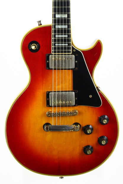 1973 Gibson Les Paul Custom Cherry Sunburst Vintage LP w Original Case Patent Sticker Humbuckers