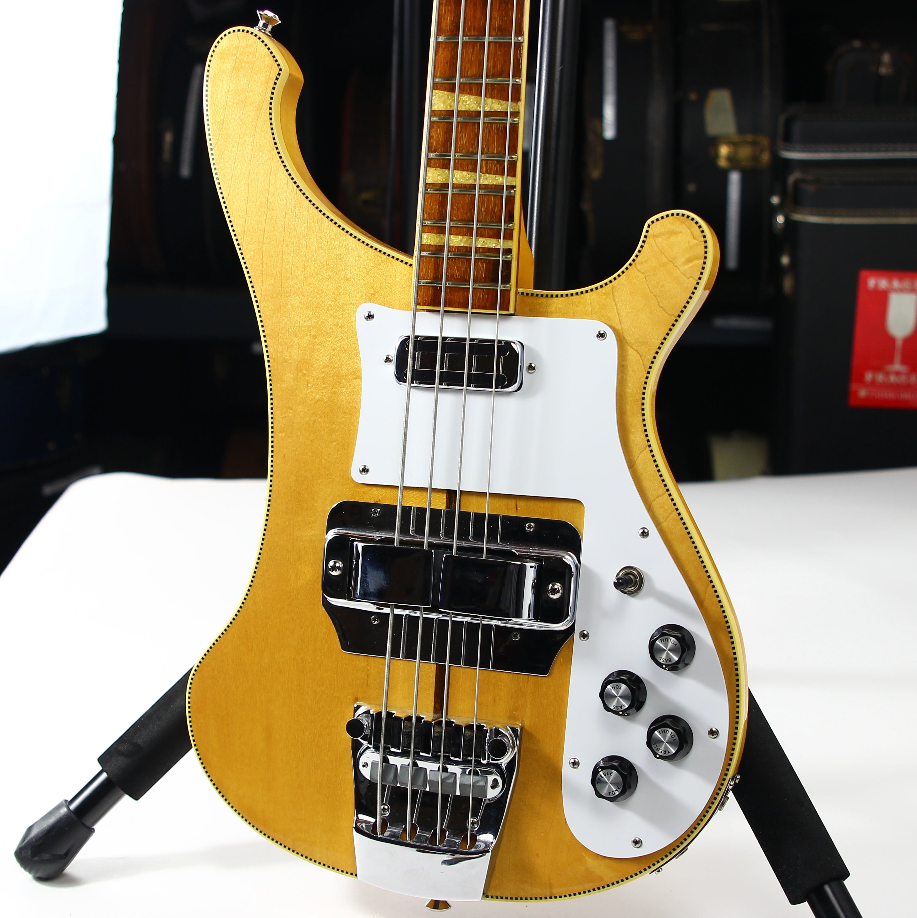 1972 Rickenbacker 4001 Mapleglo Vintage Electric Bass Guitar | Checkerboard Binding, Toaster Pickup, Full Crushed Pearl Inlays!
