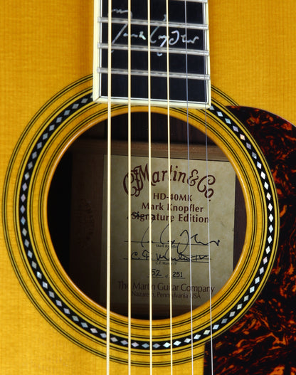 2002 Martin HD-40MK Mark Knopfler SIGNED Acoustic Dreadnought Guitar - Italian Alpine Spruce/Rosewood - Limited Edition