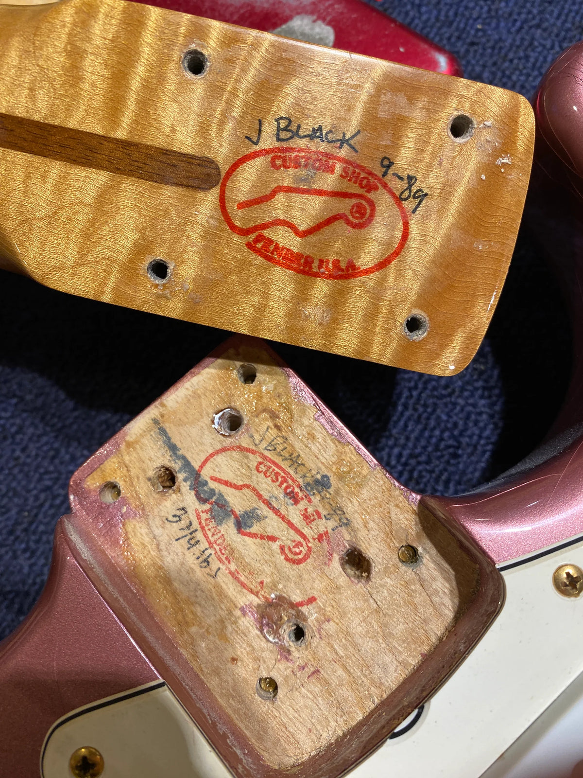 1989 Fender Early Custom Shop Masterbuilt J.W. BLACK 1950s Stratocaster Burgundy Mist w HIGHLY FIGURED Maple Neck ONE-OFF