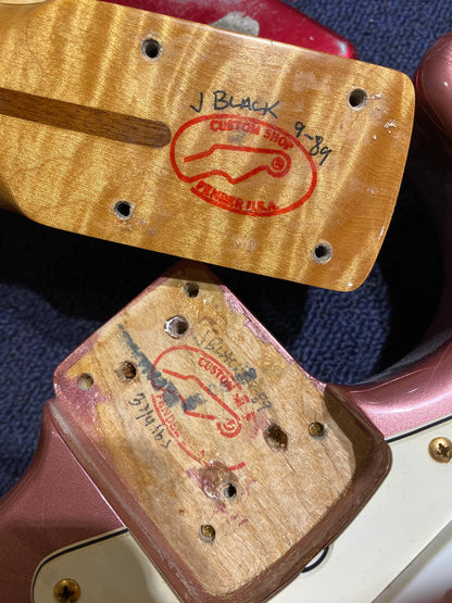 1989 Fender Early Custom Shop Masterbuilt J.W. BLACK 1950s Stratocaster Burgundy Mist w HIGHLY FIGURED Maple Neck ONE-OFF