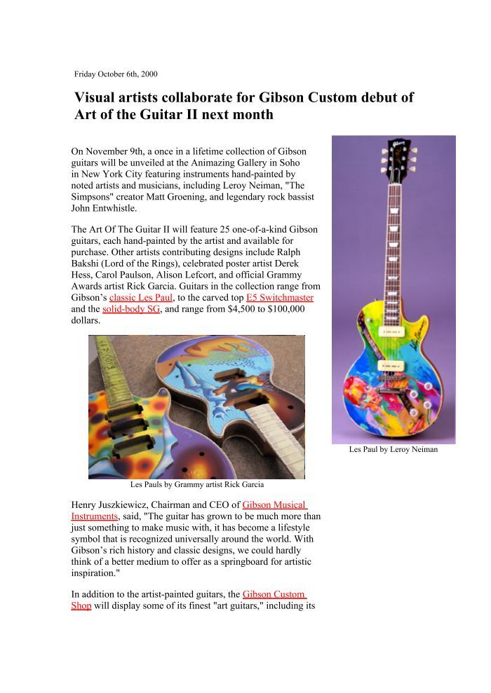 Gibson Custom Shop BUG ES-5 Switchmaster by Carol Paulsen "Art of Guitar" 1999