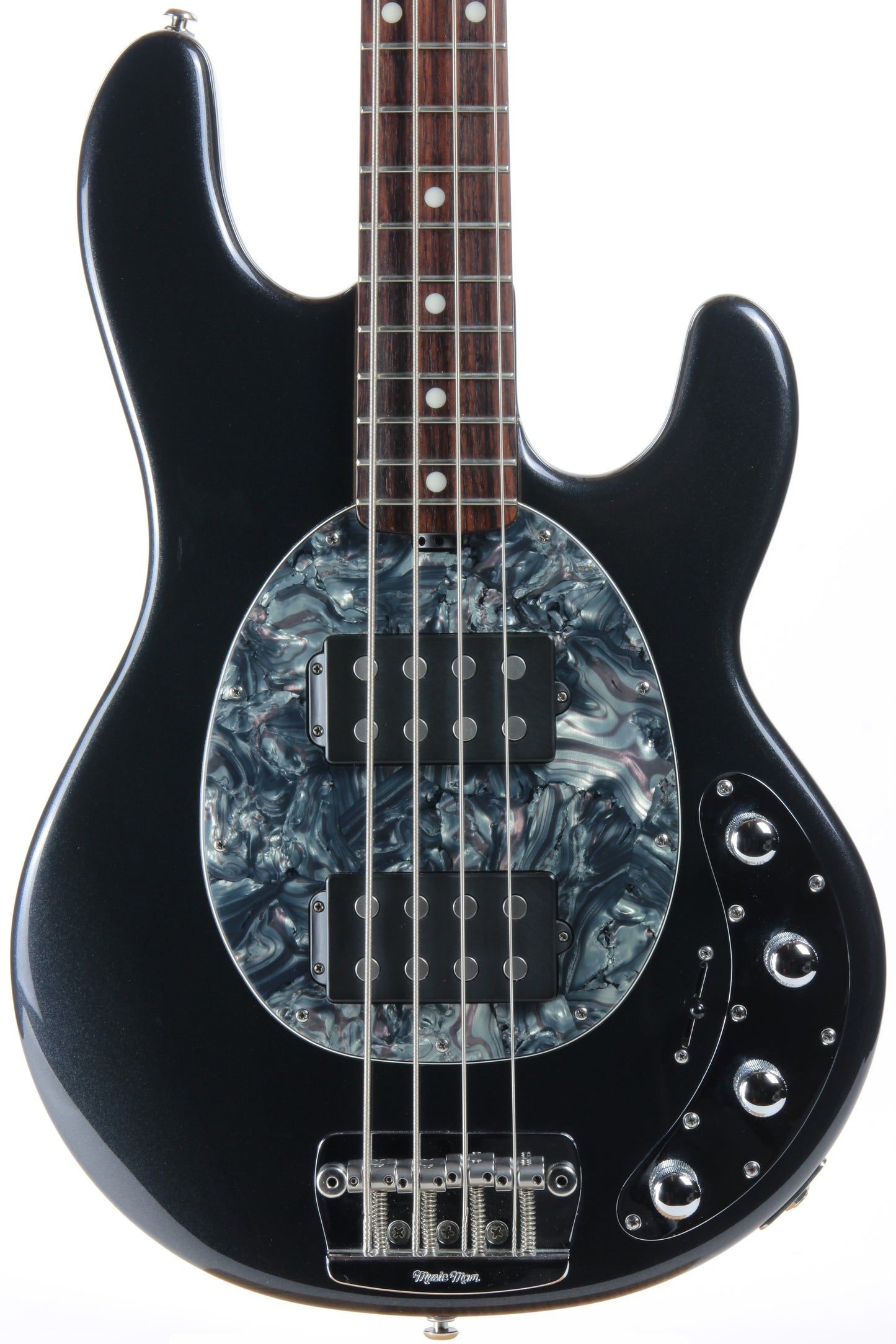 2008 Ernie Ball Music Man HH StingRay Bass - 3 EQ, Sapphire Black, Rosewood Board