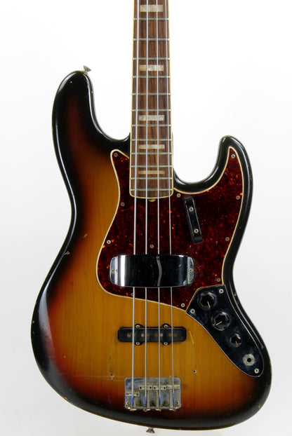 1970 Fender Jazz Bass Sunburst All-Original Vintage 4-Bolt Neck Rosewood Board, Block Inlays