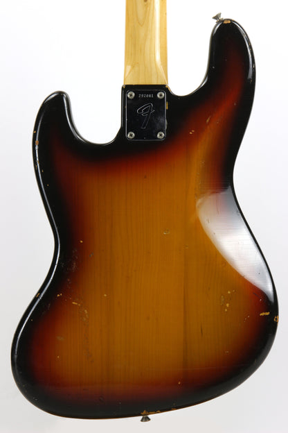 1970 Fender Jazz Bass Sunburst All-Original Vintage 4-Bolt Neck Rosewood Board, Block Inlays