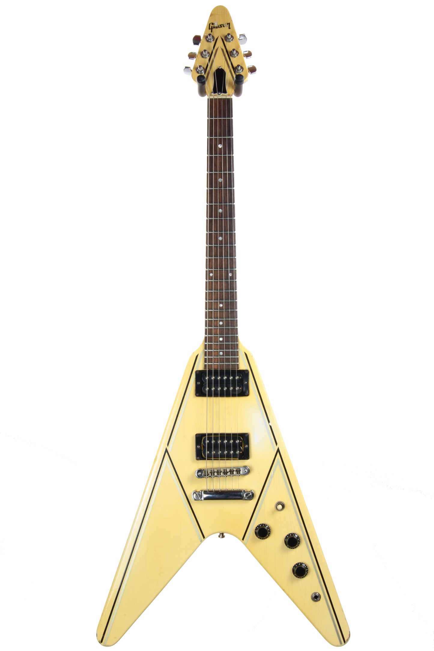 1984 Gibson Flying V Designer Series 31t - White, Tim Shaw Patent # Humbuckers, Stoptail