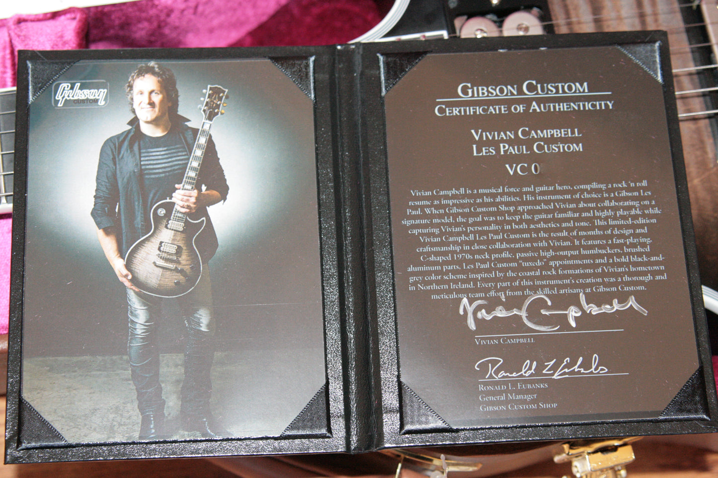 2018 Gibson Custom Shop Vivian Campbell Les Paul Signature Model Limited Run! Signed COA!