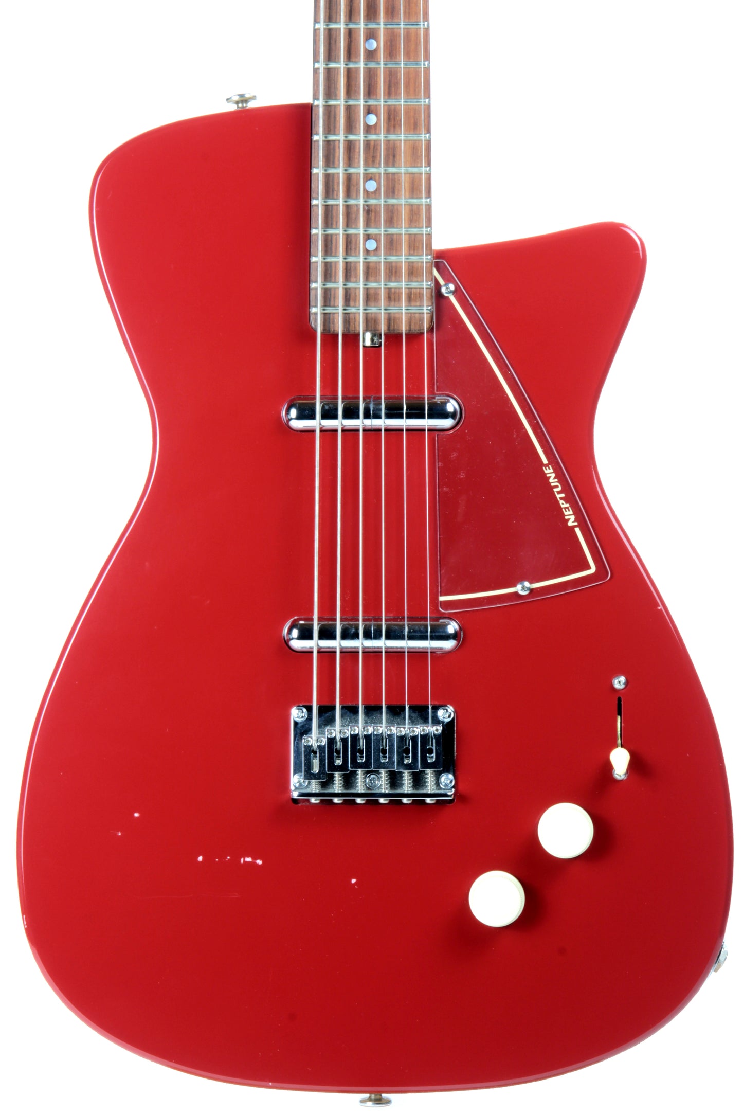 2005 Jerry Jones Neptune Baritone 6-String Guitar U-2 Single Cut Red 2 Pickup Model