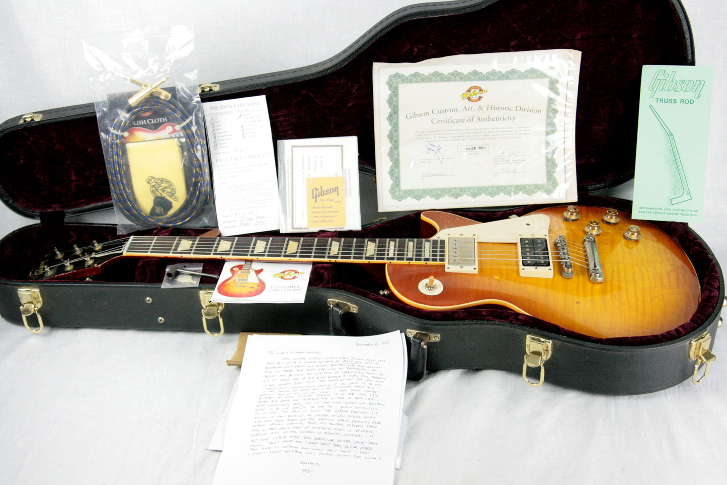 2004 Gibson Jimmy Page Tom Murphy AGED 1959 Les Paul Number One! 59 Reissue Signed COA! Custom Shop!