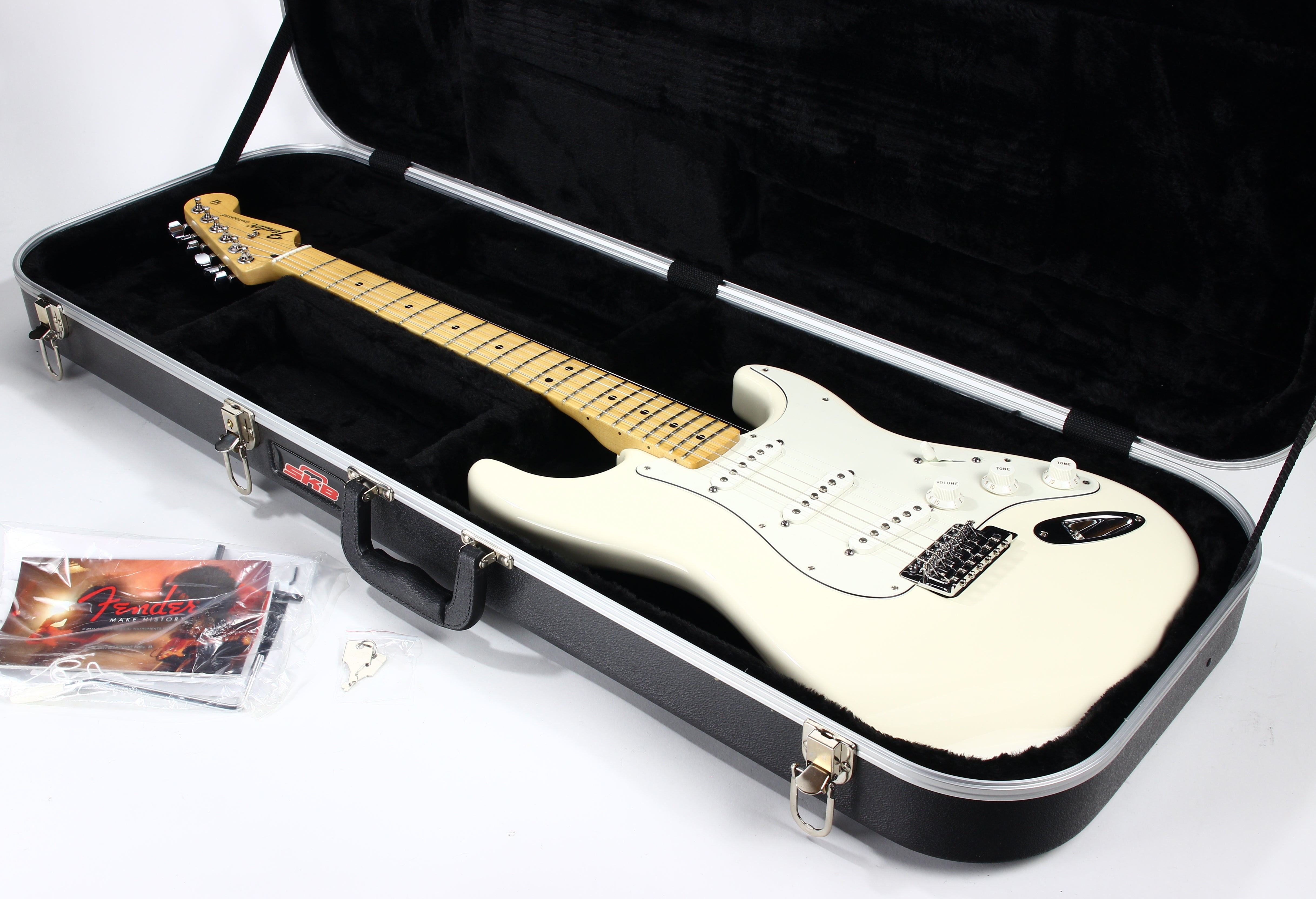 *SOLD*  2012 Fender Made in Mexico Stratocaster Olympic White MIM -- Mexican Strat, Maple Neck, Hardshell Case!
