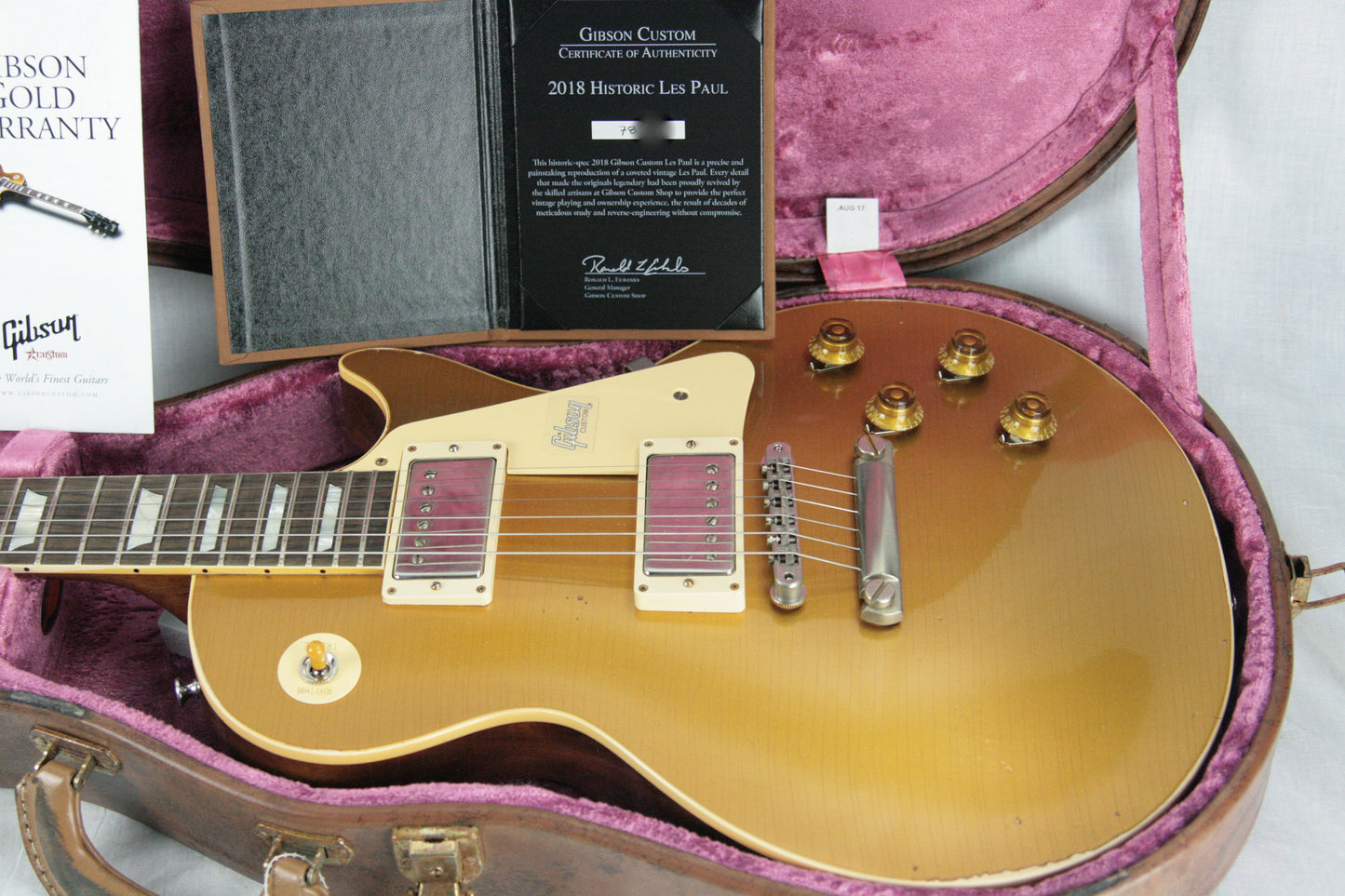 2018 Gibson 1957 HEAVY AGED Goldtop Les Paul Historic Reissue! R7 57 8.9 lbs!