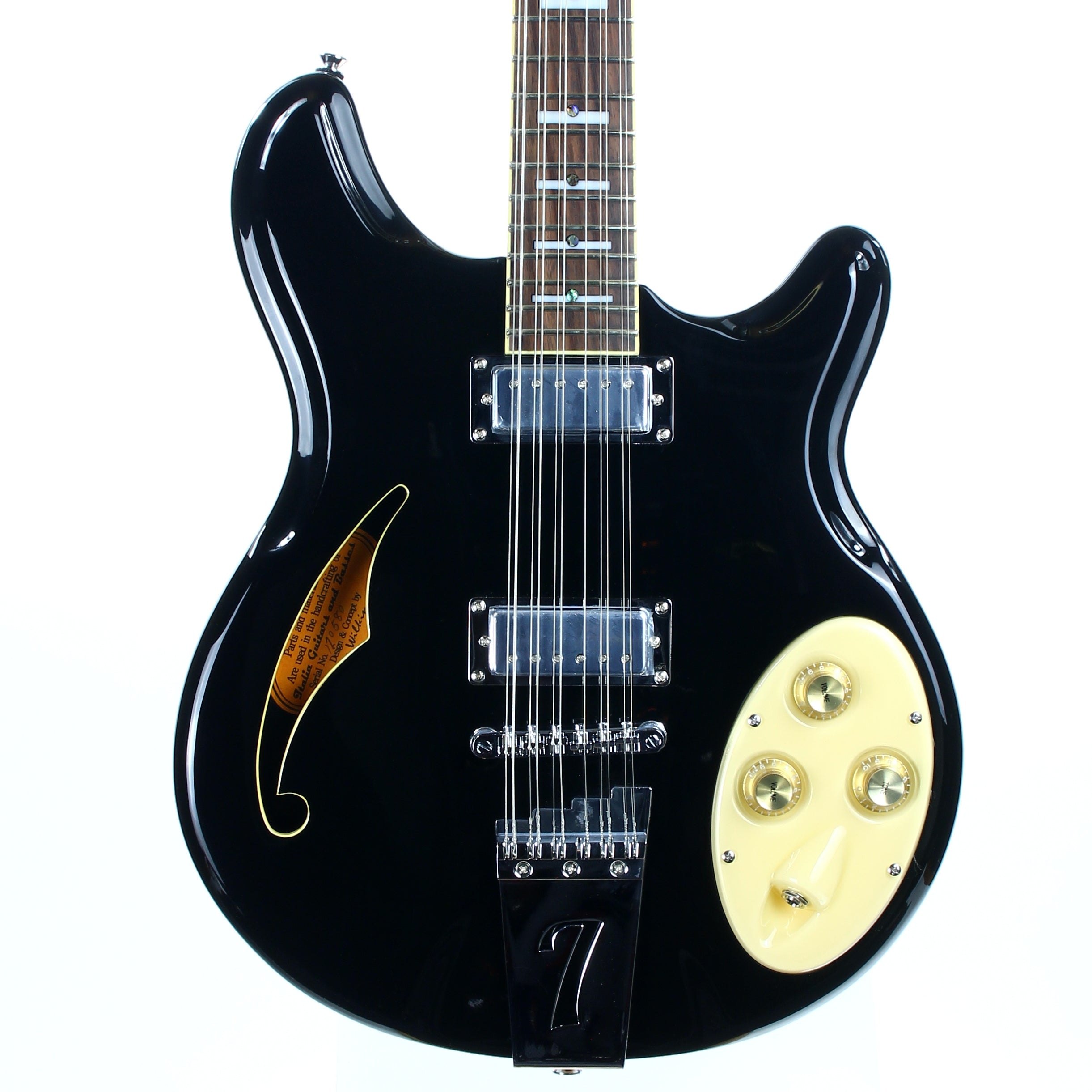 *SOLD*  2012 Italia Rimini 12-String BLACK -- Semi Hollowbody Electric Guitar, Trev Wilkerson Design