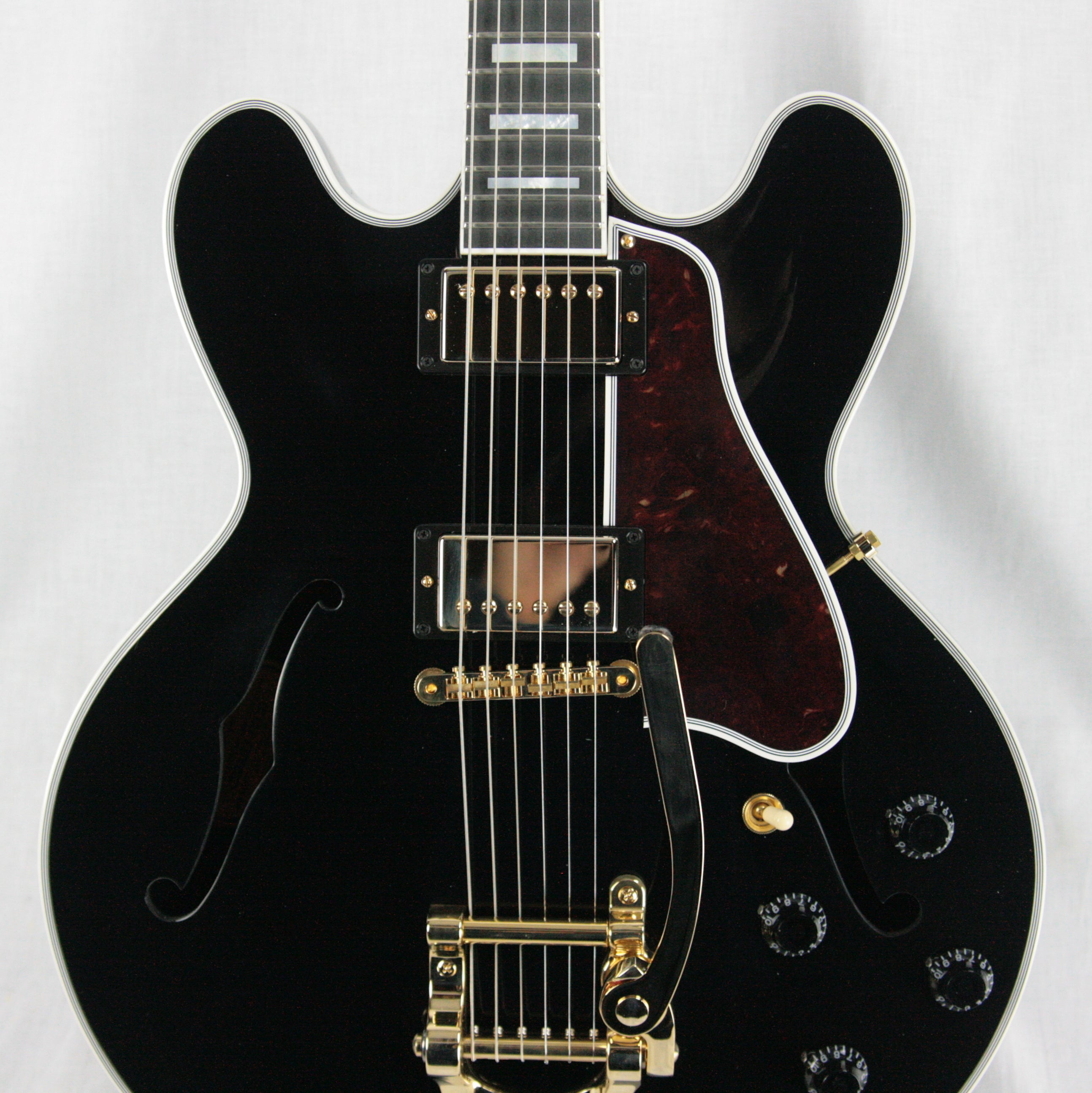 *SOLD*  2017 Gibson ES-355 EBONY BLACK Gloss Limited Edition! Gold Bigsby! Memphis 335 345