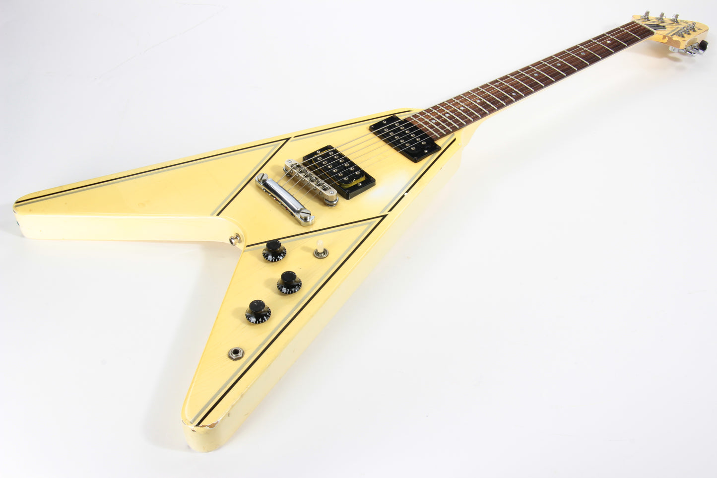 1984 Gibson Flying V Designer Series 31t - White, Tim Shaw Patent # Humbuckers, Stoptail