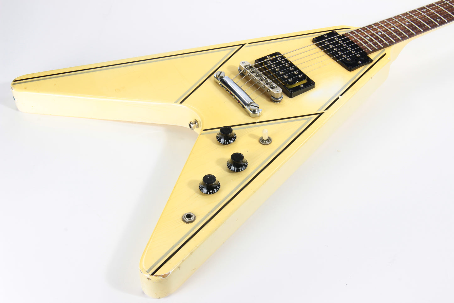 1984 Gibson Flying V Designer Series 31t - White, Tim Shaw Patent # Humbuckers, Stoptail