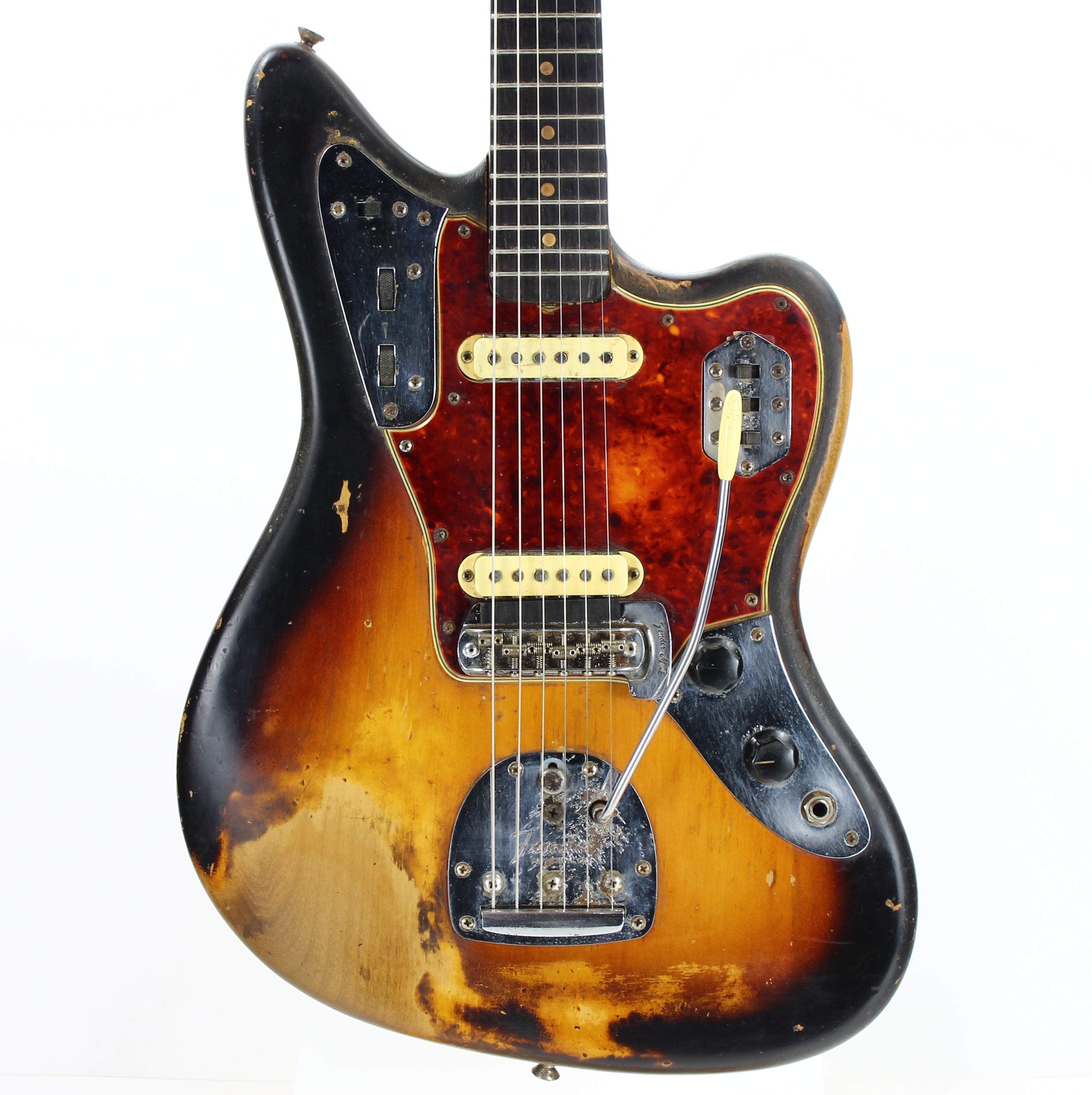 1960's Fender Jaguar in Sunburst with Tortoise Shell Pickguard Very Worn