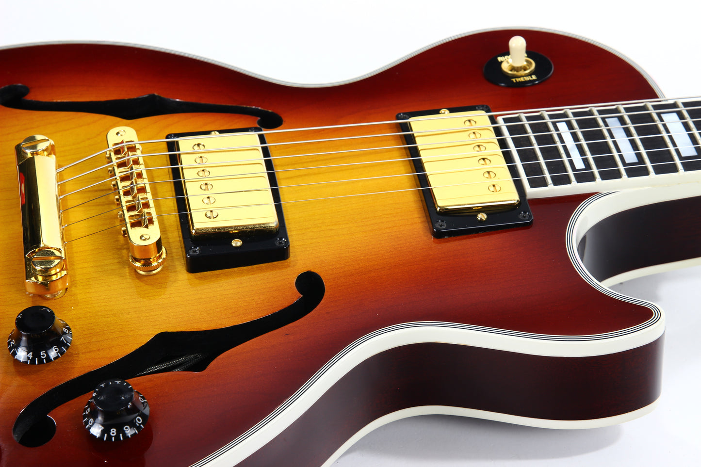 1997 Gibson Custom Shop Les Paul Florentine Sunburst -- Bantam Elite, Ebony Board, ES 335 Semi Hollow