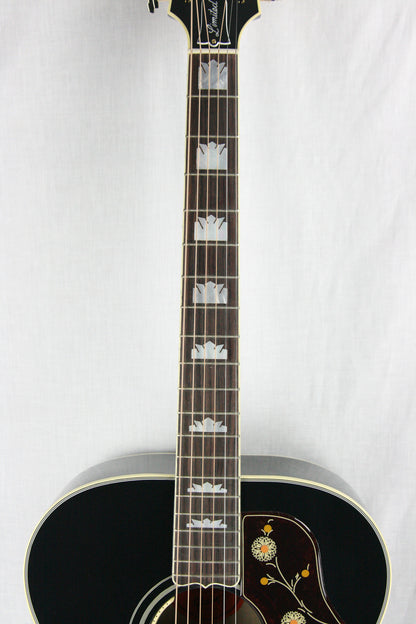 2016 Gibson Custom Shop SJ-200 Ebony BLACK! Jumbo Acoustic Guitar j 200 45 aj sj