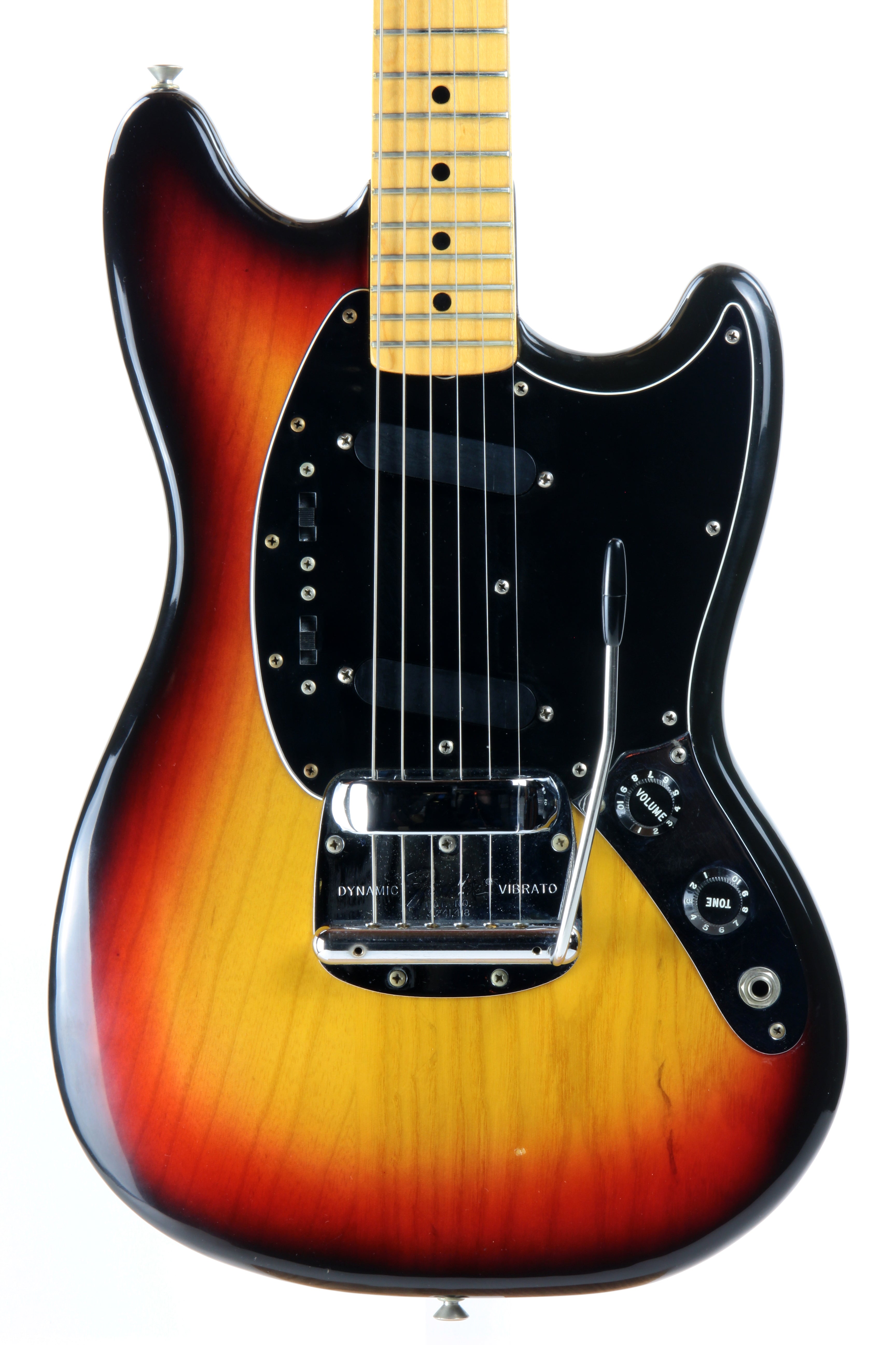 1976 Fender MUSTANG w/ Original Case, Tags - Sunburst Maple 1976 Fender MUSTANG w/ Original Case, Tags - Sunburst Maple