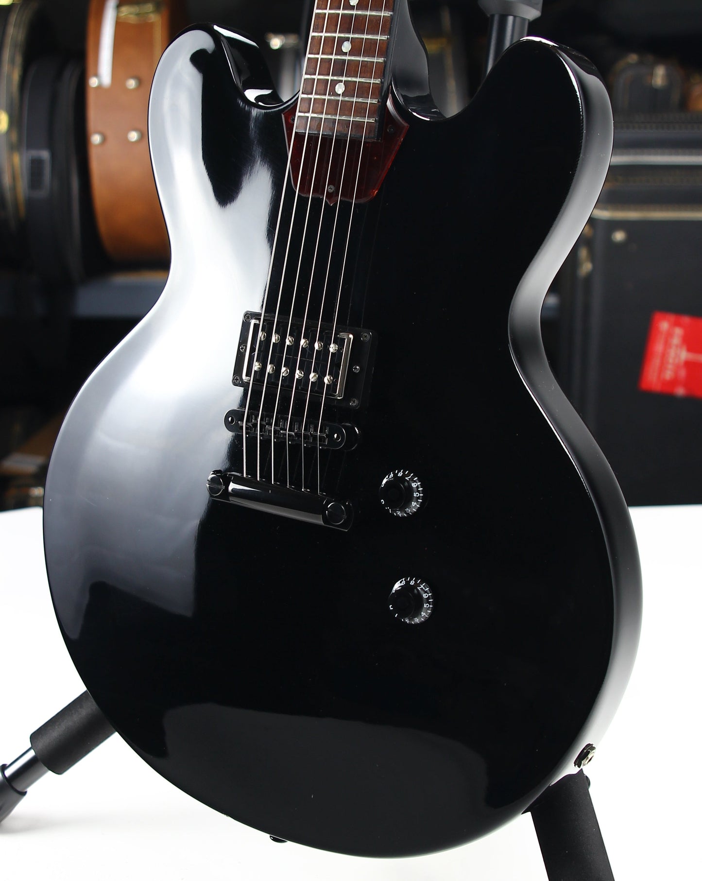 2013 Gibson Memphis ES-335 Studio Stoptail - Ebony Black, One Pickup Tom Delonge-type ES-333