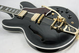 2016 Gibson ES-355 EBONY BLACK Gloss Limited Edition! Gold Bigsby! Memphis 335 345