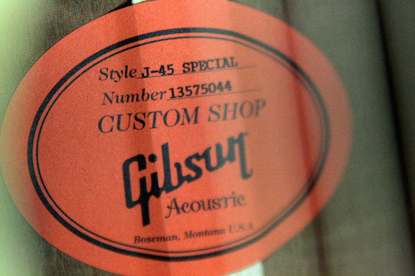 2015 Gibson Custom Shop J-45 Special Adirondack Red Spruce Figured Mahogany Limited Edition