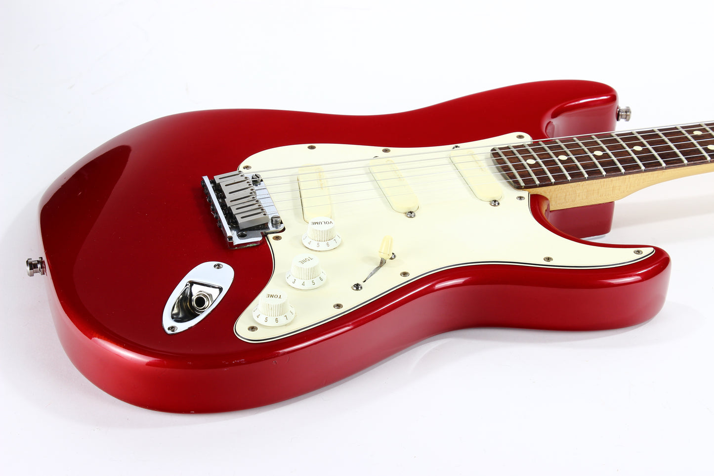 1992 Fender American Stratocaster Strat Plus USA Deluxe FROST RED - Lace Sensor Pickups, Rosewood Neck