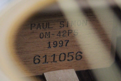 1997 Martin PAUL SIMON OM-42 Signature Model OM-42PS Limited Edition - SIGNED LABEL, MINTY om42ps