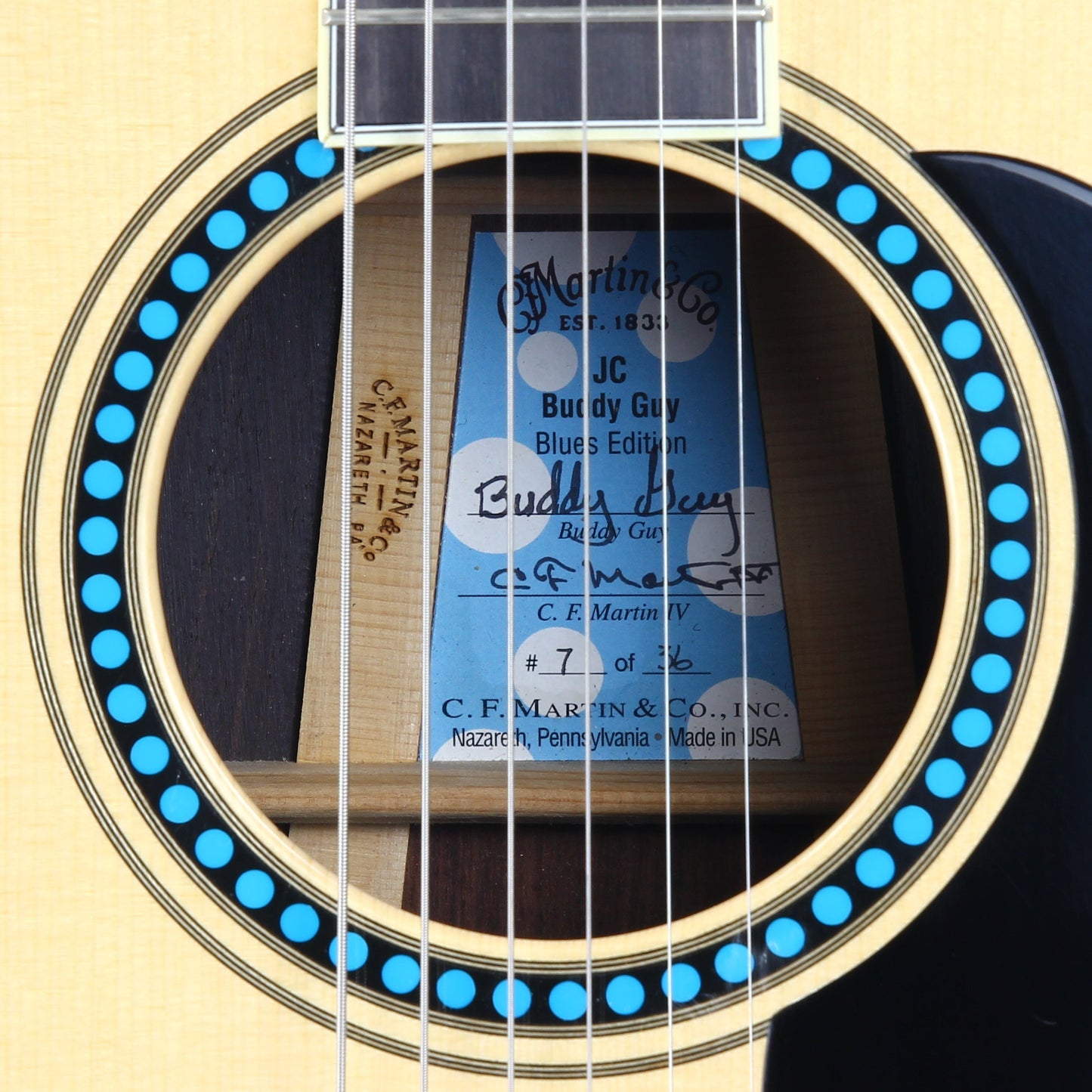 2006 Martin JC Buddy Guy Blues Edition Signature Jumbo Cutaway Model - Signed Label, Turquoise Inlays, Acoustic-Electric