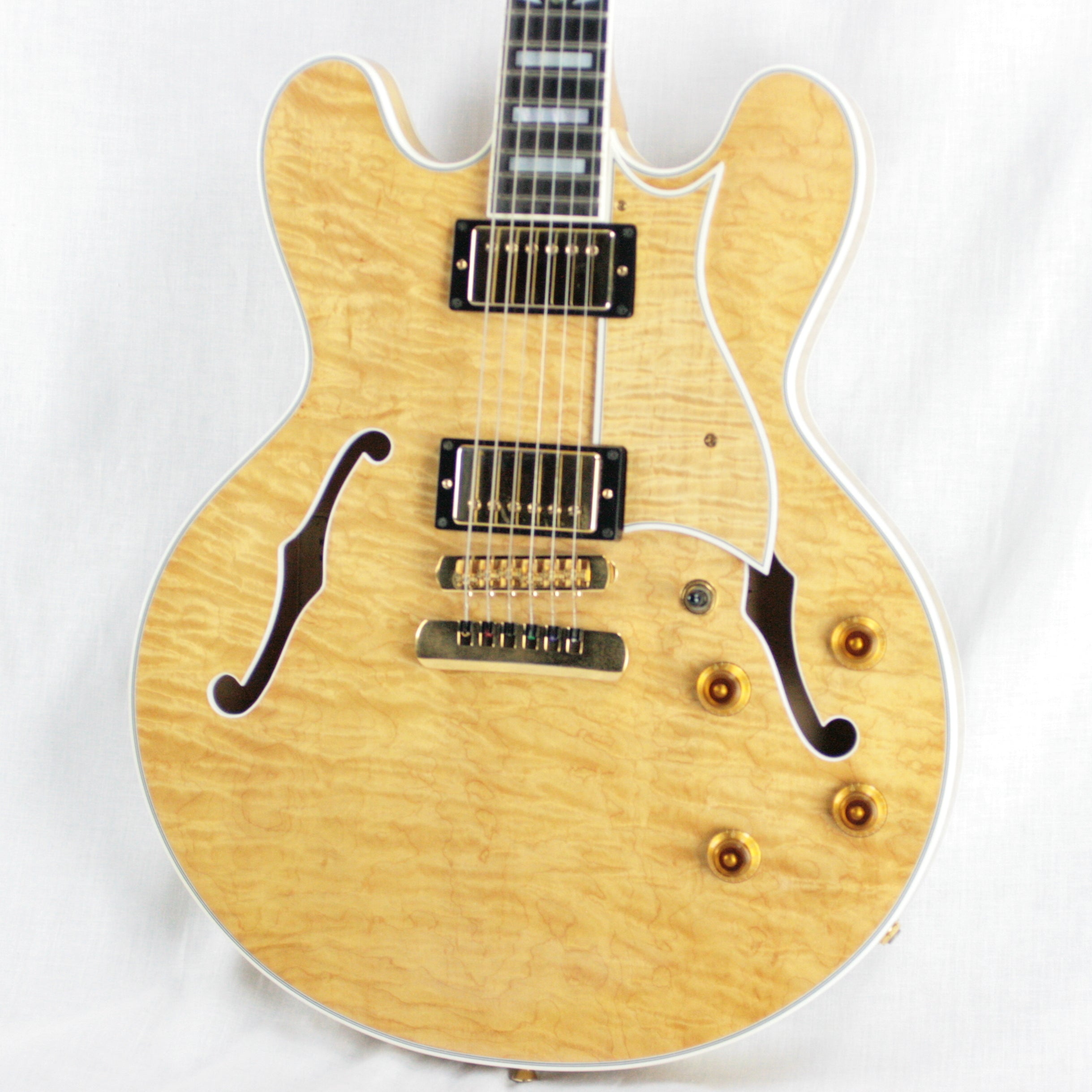 FLAME! 1996 Heritage H-555 Antique Natural Semi-Hollowbody Guitar! Made in USA Kalamazoo Factory!