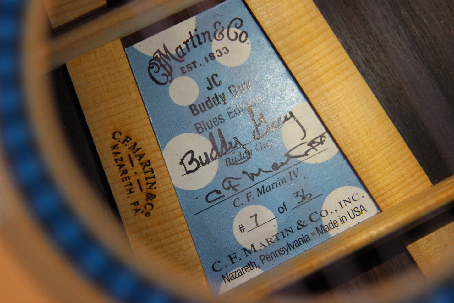 2006 Martin JC Buddy Guy Blues Edition Signature Jumbo Cutaway Model - Signed Label, Turquoise Inlays, Acoustic-Electric