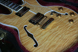 *SOLD*  FLAME! 1996 Heritage H-555 Antique Natural Semi-Hollowbody Guitar! Made in USA Kalamazoo Factory!