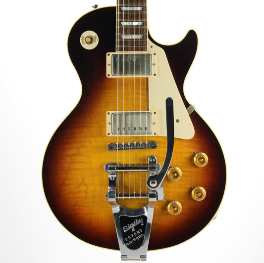 2016 Gibson 1958 Les Paul Historic Reissue R8 58 Custom Shop Bigsby - Faded Tobacco Sunburst Flametop