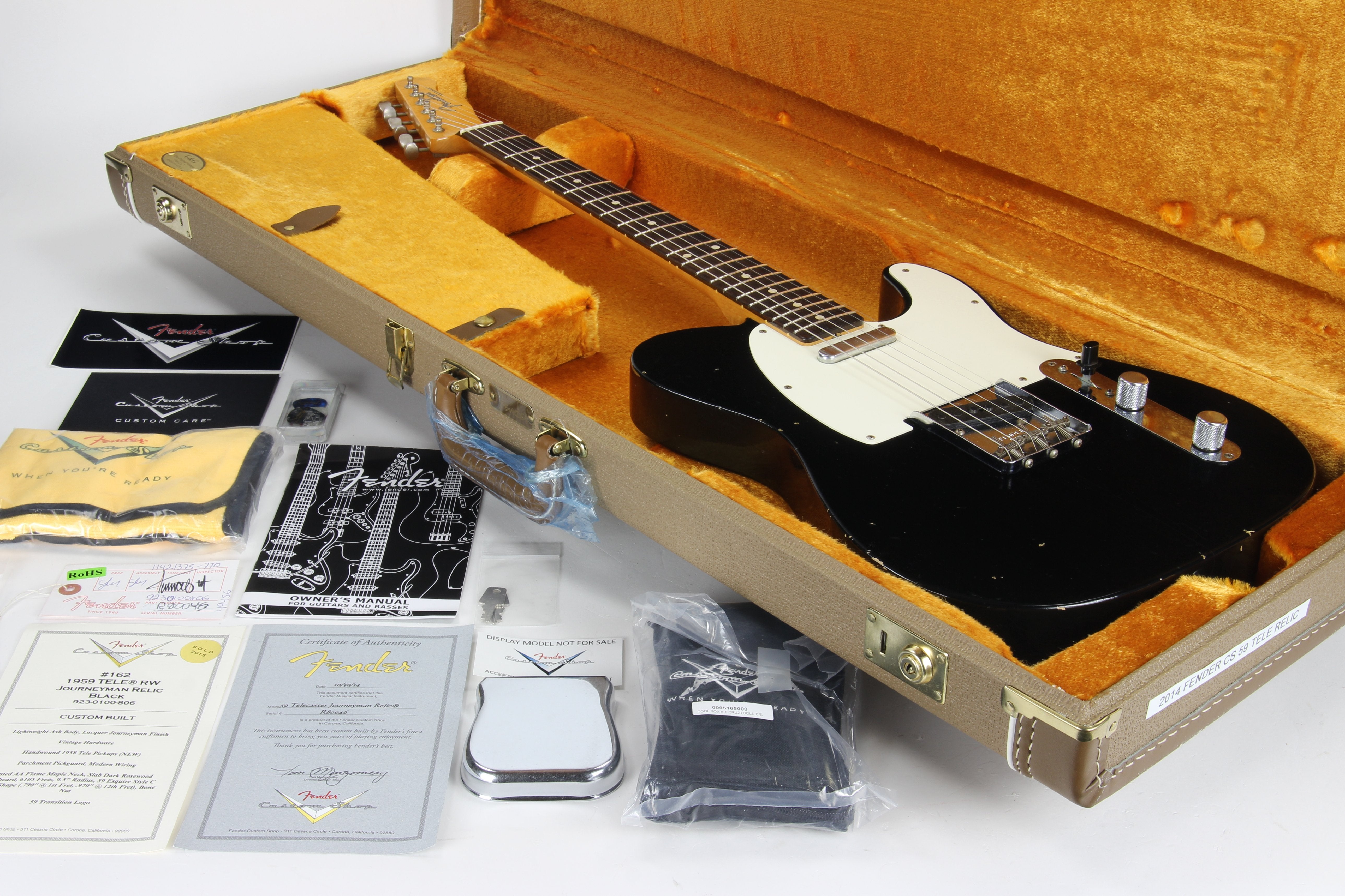 *SOLD*  2014 Fender Custom Shop NAMM 1959 Telecaster Journeyman Relic Black - Flame Neck, ULTRA LIGHT '59 Tele!