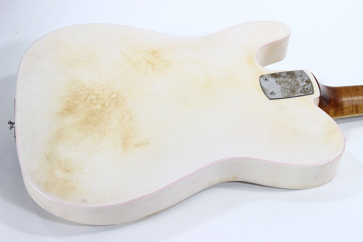 Mule Resophonics MULECASTER Tele Relic Steel Body Baritone Guitar -- Hipshot Palm Bender, Telecaster, White