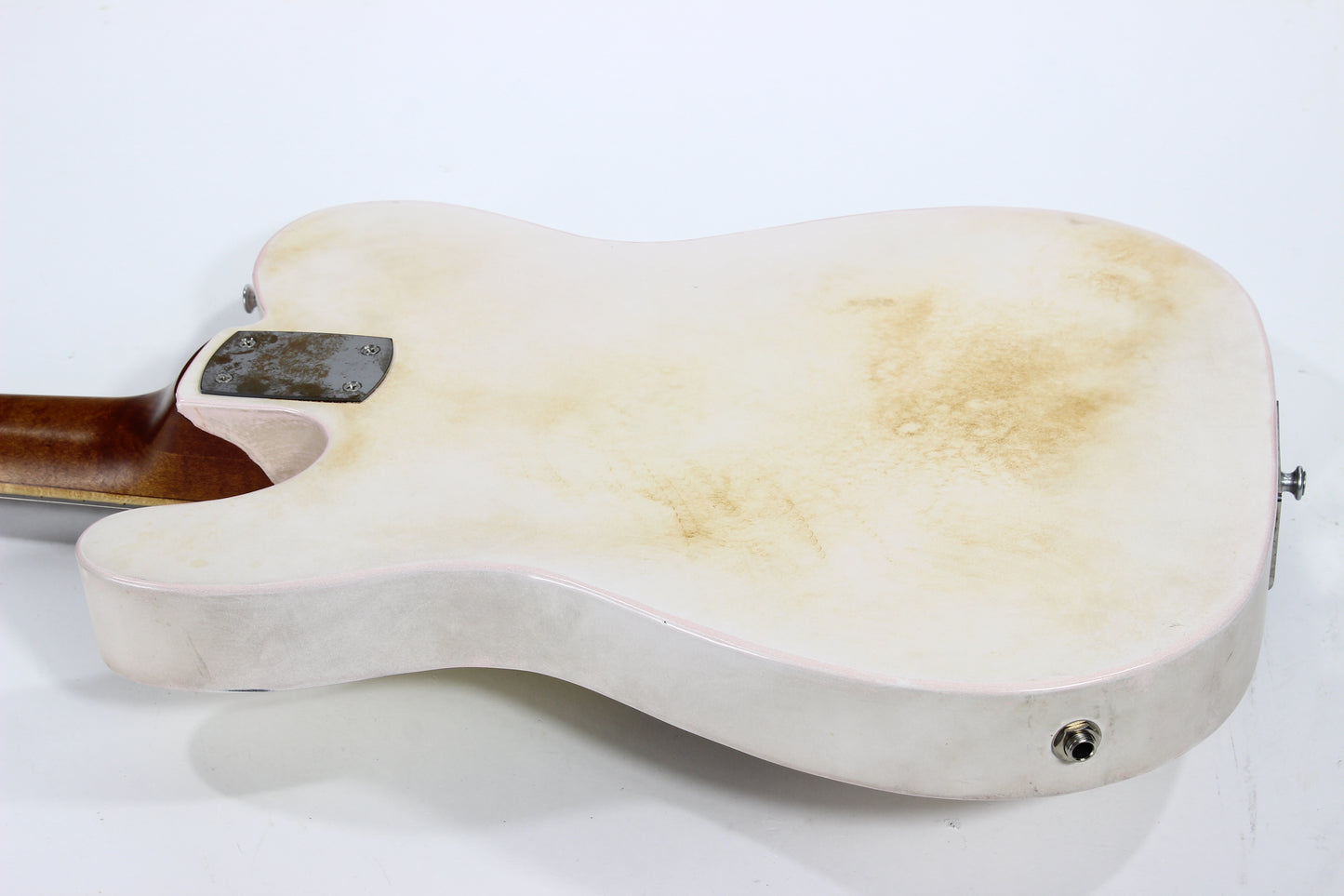 Mule Resophonics MULECASTER Tele Relic Steel Body Baritone Guitar -- Hipshot Palm Bender, Telecaster, White