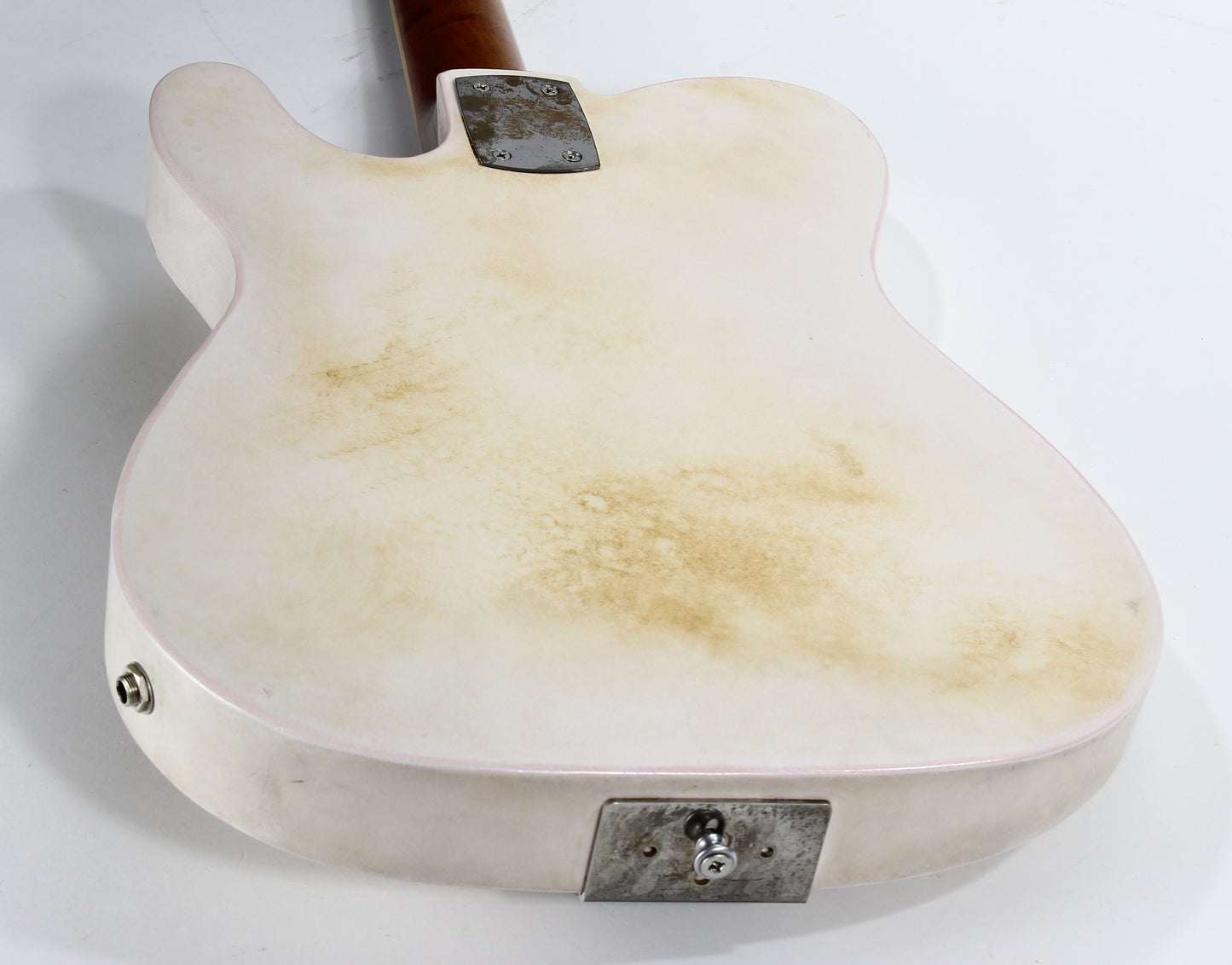 Mule Resophonics MULECASTER Tele Relic Steel Body Baritone Guitar -- Hipshot Palm Bender, Telecaster, White